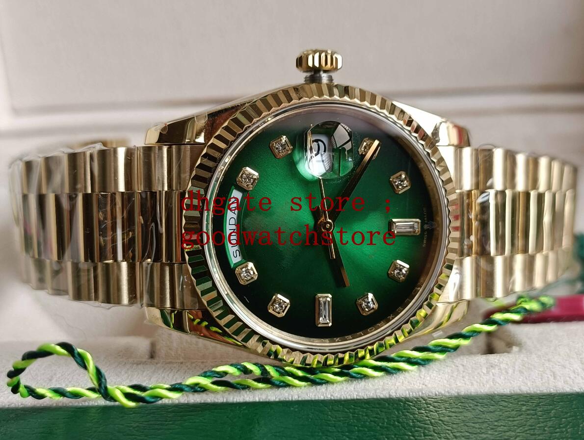 Women's Watch BP Factory Top DAY DATE Cal.2813 36MM Sapphire 18K Yellow Gold 128238 President Bracelet Diamond green Bezel Dial Women Movement Automatic Watches
Women's Watch BP Factory Top DAY DATE Cal.2813 36MM Sapphire 18K Yellow Gold 128238 President Bracelet Diamond green Bezel Dial Women Movement Automatic Watches