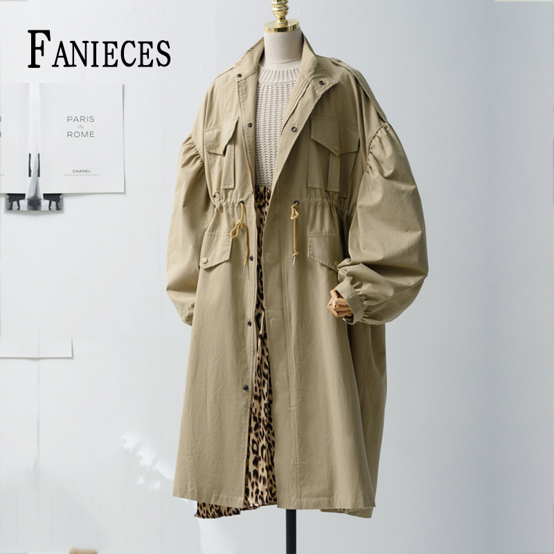 Fashion Women' autumn Jacket Female Tops Korean Loose midi Windbreaker pocket Coat casual Overcoat 210520, Army green
Fashion Women' autumn Jacket Female Tops Korean Loose midi Windbreaker pocket Coat casual Overcoat 210520, Army green