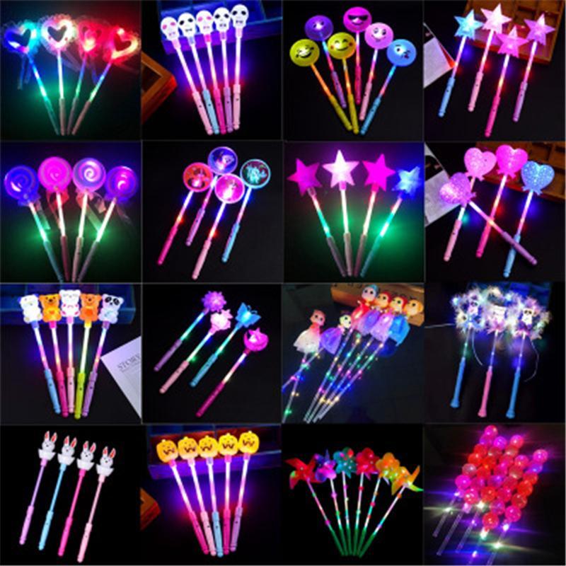 

Christmas Toys LED Flashing Light up Sticks Glowing Rose Star Heart Magic Wands Party night Activities Concert Carnivals Props kids Toy