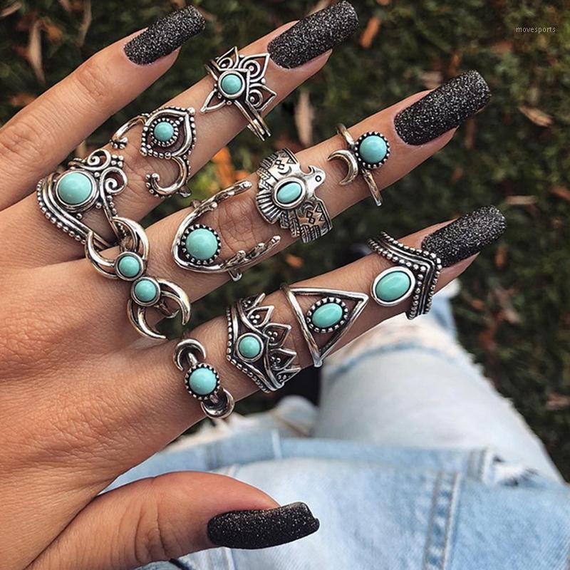 Wedding Rings Bohemian Retro Ring Set 11Pcs/Set Eagle Moon Finger Crown Stone Joint Women Jewelry Accessories1
Wedding Rings Bohemian Retro Ring Set 11Pcs/Set Eagle Moon Finger Crown Stone Joint Women Jewelry Accessories1