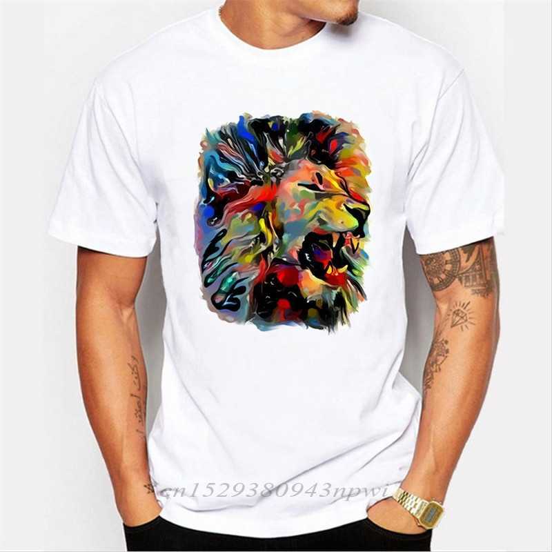 T shirt Men Crown Lion 3D White printing Men's T-shirt Fashion Animal Casual Short-Sleeve o-neck hipster tops harajuku tee 210629