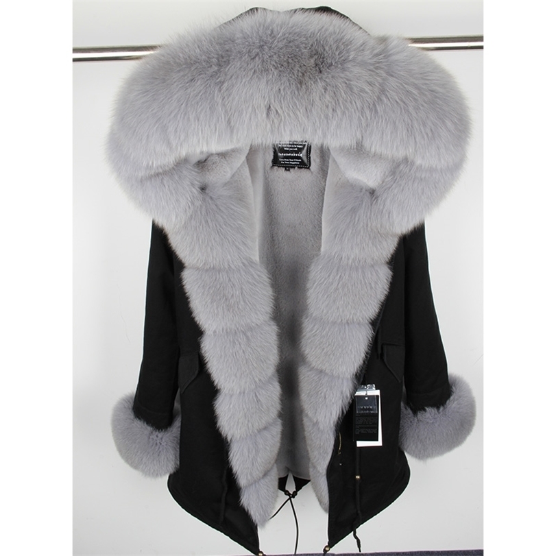 MaoMaoKongNatural Real fur Jacket Hooded black Woman parkas Winter warm Coat Mulher Parka's jacket 211118, D13
MaoMaoKongNatural Real fur Jacket Hooded black Woman parkas Winter warm Coat Mulher Parka's jacket 211118, D13