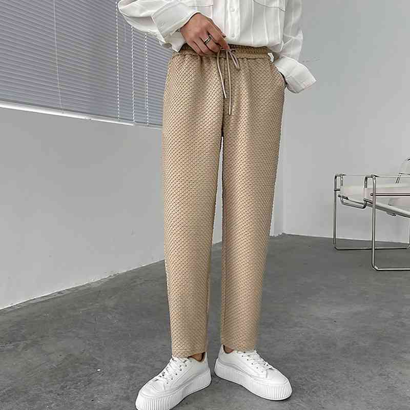 men's pants new fashion casual man waffle straight trousers elastic waist spring autumn korean design clothing black white khaki j
men's pants new fashion casual man waffle straight trousers elastic waist spring autumn korean design clothing black white khaki j