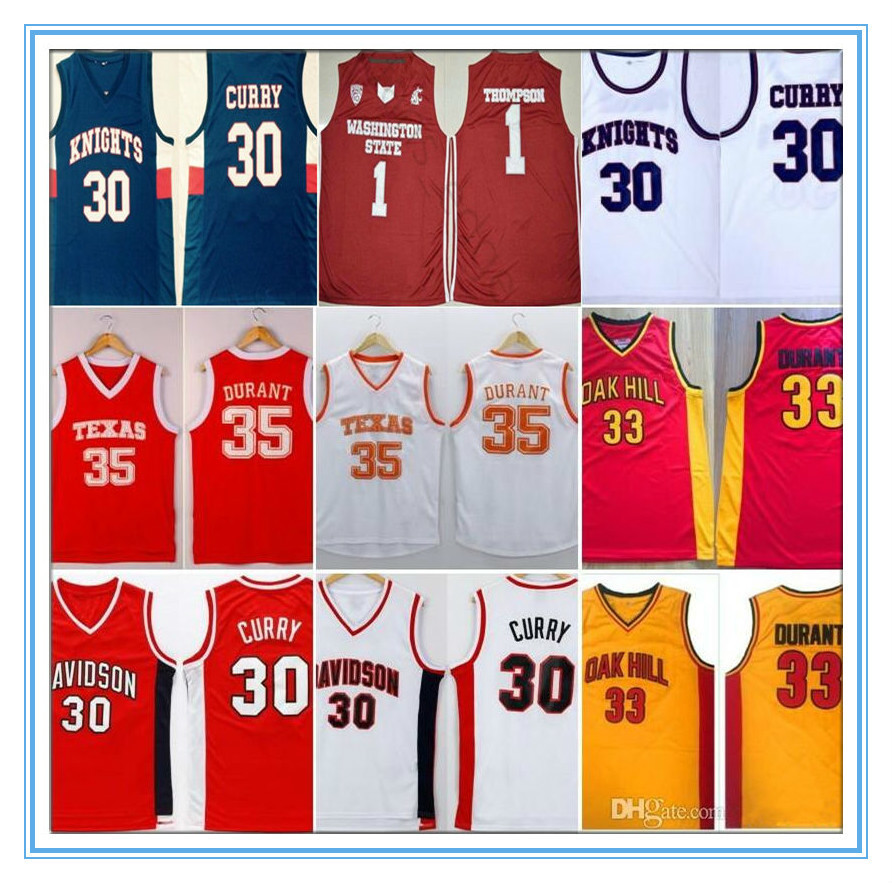 NCAA Davidson Texas College Knights Oak Hill High School jersey Stephen Curry Kevin Durant Thompson Shirts KLAY WashingtonState Cougars Mens
NCAA Davidson Texas College Knights Oak Hill High School jersey Stephen Curry Kevin Durant Thompson Shirts KLAY WashingtonState Cougars Mens