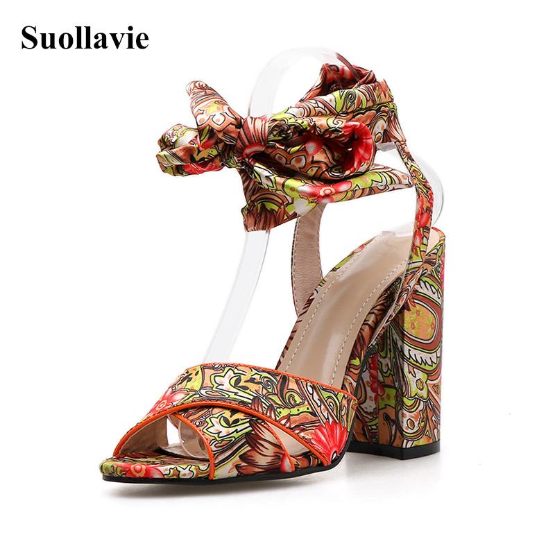 Print High Heels Sandals Women Satin Floral Pattern Ankle Strap 10cm Cross Tied Bohemian Style Brand Shoes Size 4-9, Black
Print High Heels Sandals Women Satin Floral Pattern Ankle Strap 10cm Cross Tied Bohemian Style Brand Shoes Size 4-9, Black