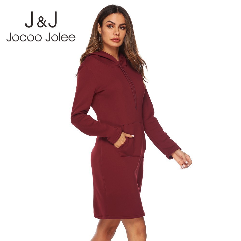 Jocoo Jolee Autumn Sweatshirt Women Long Sleeve Hooded Collar Dress Casual Pocket Design Simple Clothing Streetwear 210518, Black
Jocoo Jolee Autumn Sweatshirt Women Long Sleeve Hooded Collar Dress Casual Pocket Design Simple Clothing Streetwear 210518, Black