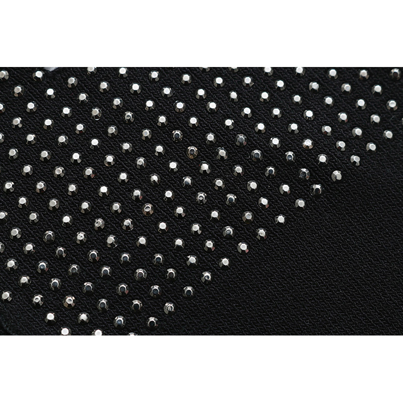 BBWM WOMAN Shinning Beading Hole Sleeve Black Sweater Fashion Women O-Neck Pullovers Casual Female Knitwear 210520