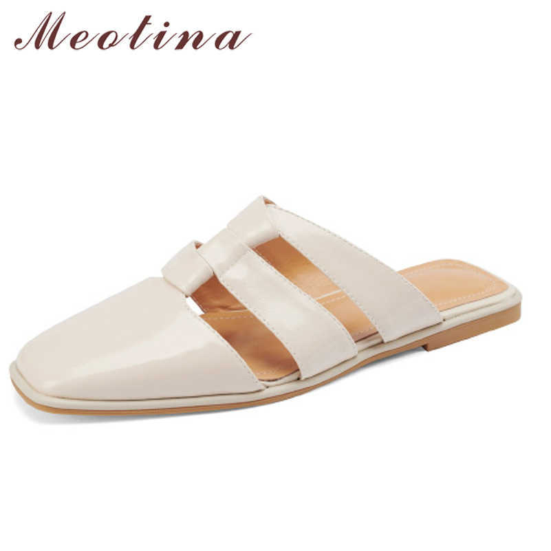 Meotina Mules Slippers Shoes Women Genuine Leather Sandals Flat Slides Square Toe Cow Leather Ladies Footwear Summer Beige 210608, Black
Meotina Mules Slippers Shoes Women Genuine Leather Sandals Flat Slides Square Toe Cow Leather Ladies Footwear Summer Beige 210608, Black