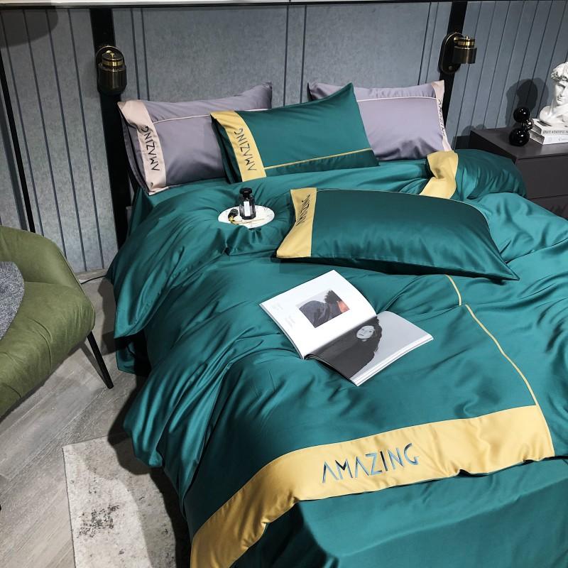 Luxury Egyptian Cotton Classical Bedding Set Queen King Size Chic Embroidery Bed Sheet Pillowcase Quilt Cover Sets