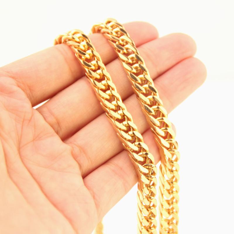 Chains 681012141719mm Width Trendy Gold Chain For Men Women Hip Hop Jewelry Stainless Steel Curb Necklace Jewelery