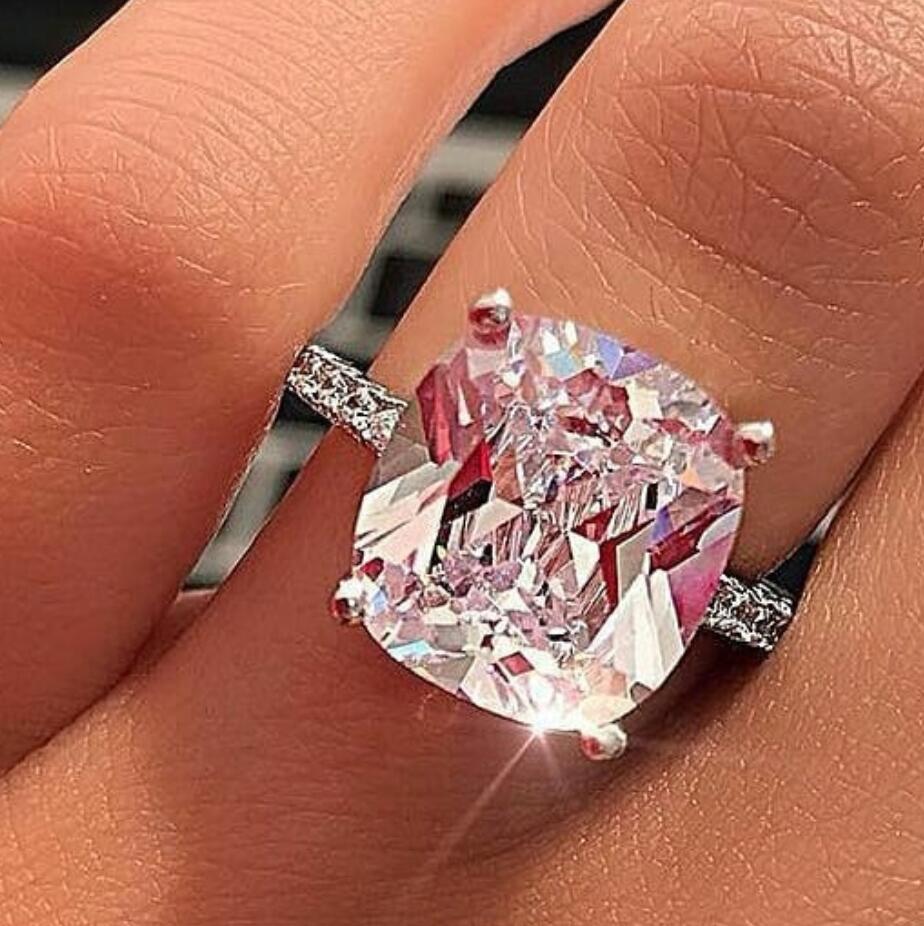 Size 5-10 Ins Top Sell Wedding Couple Rings Luxury Jewelry 925 Sterling Silver Oval Cut White Topaz CZ Diamond Gemstones Eternity Party Women Engageme