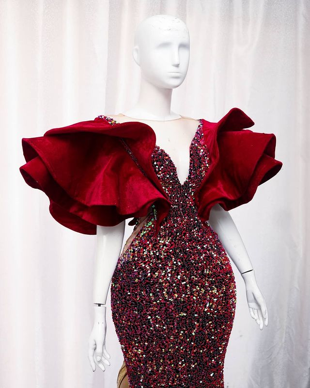 2021 Plus Size Arabic Aso Ebi Sparkly Mermaid Burgundy Prom Dresses Sheer Neck Sequined Formal Evening Party Second Reception Gowns Dress ZJ035