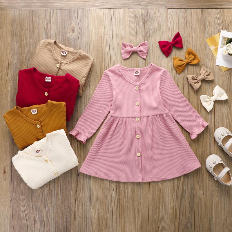 Girl's Dresses 0-4Y Autumn Children Girls Casual Solid Ribbed Knitted Single Breasted Long Sleeve A-line Dress Headwear Cotton Clothes, Red;yellow
Girl's Dresses 0-4Y Autumn Children Girls Casual Solid Ribbed Knitted Single Breasted Long Sleeve A-line Dress Headwear Cotton Clothes, Red;yellow
