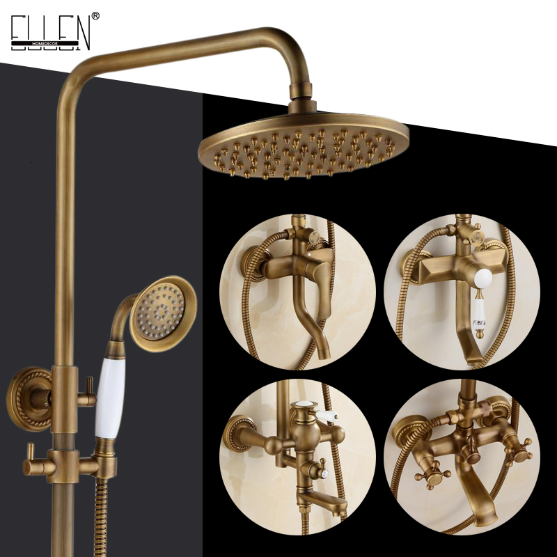 Bathroom Shower Sets Rain Set Antique Bronze Wall Mounted Bath Faucets with Hand El0628 Gybx
Bathroom Shower Sets Rain Set Antique Bronze Wall Mounted Bath Faucets with Hand El0628 Gybx