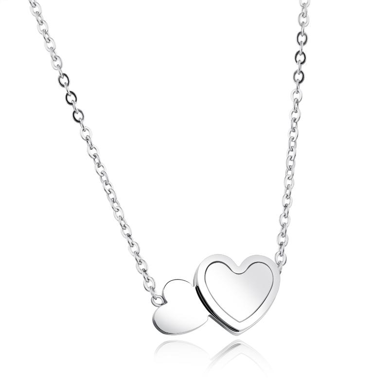 Pendant Necklaces Double Heart Stainless Steel Necklace Birthday Anniversary Of Lady's Gift
Pendant Necklaces Double Heart Stainless Steel Necklace Birthday Anniversary Of Lady's Gift