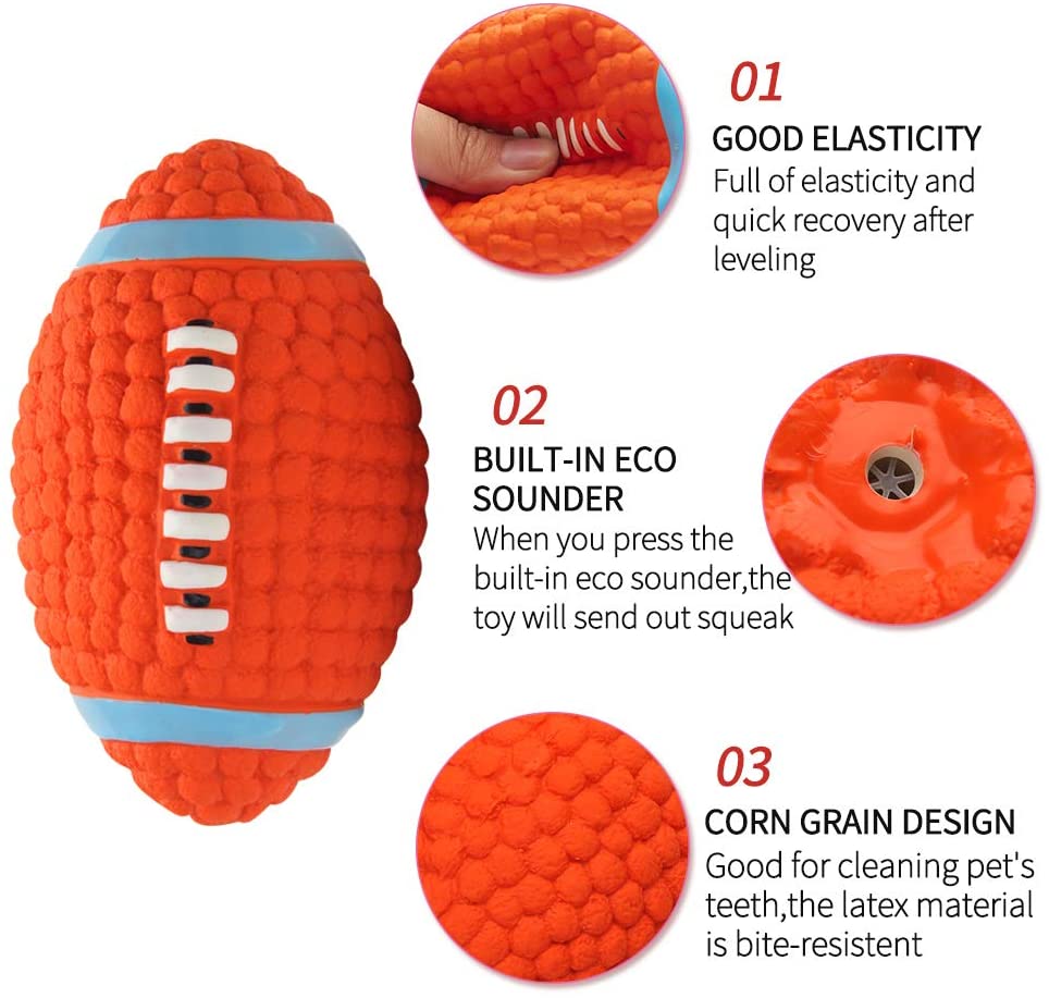 Squeaky Latex Rubber Dog Toy Balls for Small Medium Large Dogs Interactive Floating Bouncing for Soft Chewer Water Sports