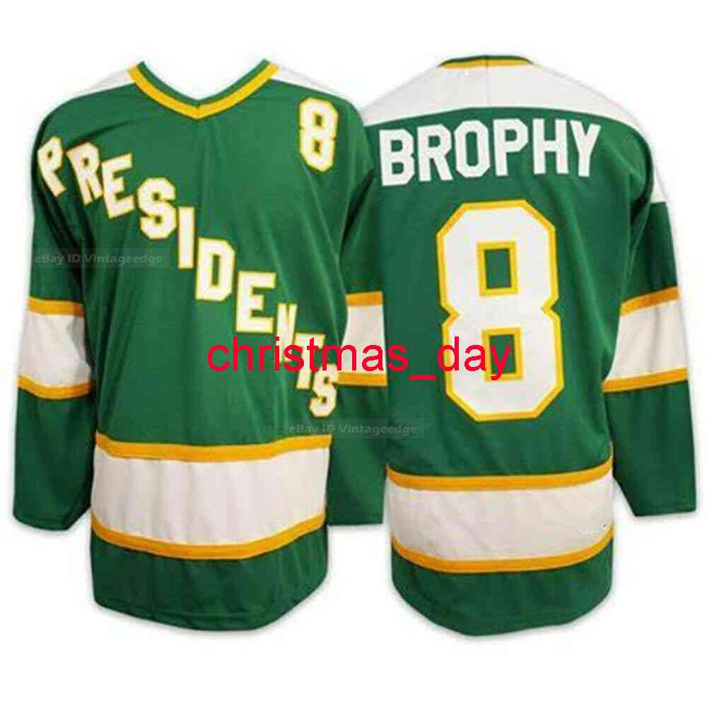 Slapshot Presidents Brophy #8 Ice Hockey Jerseys Stitched Custom any number name -6XL, Green
Slapshot Presidents Brophy #8 Ice Hockey Jerseys Stitched Custom any number name -6XL, Green