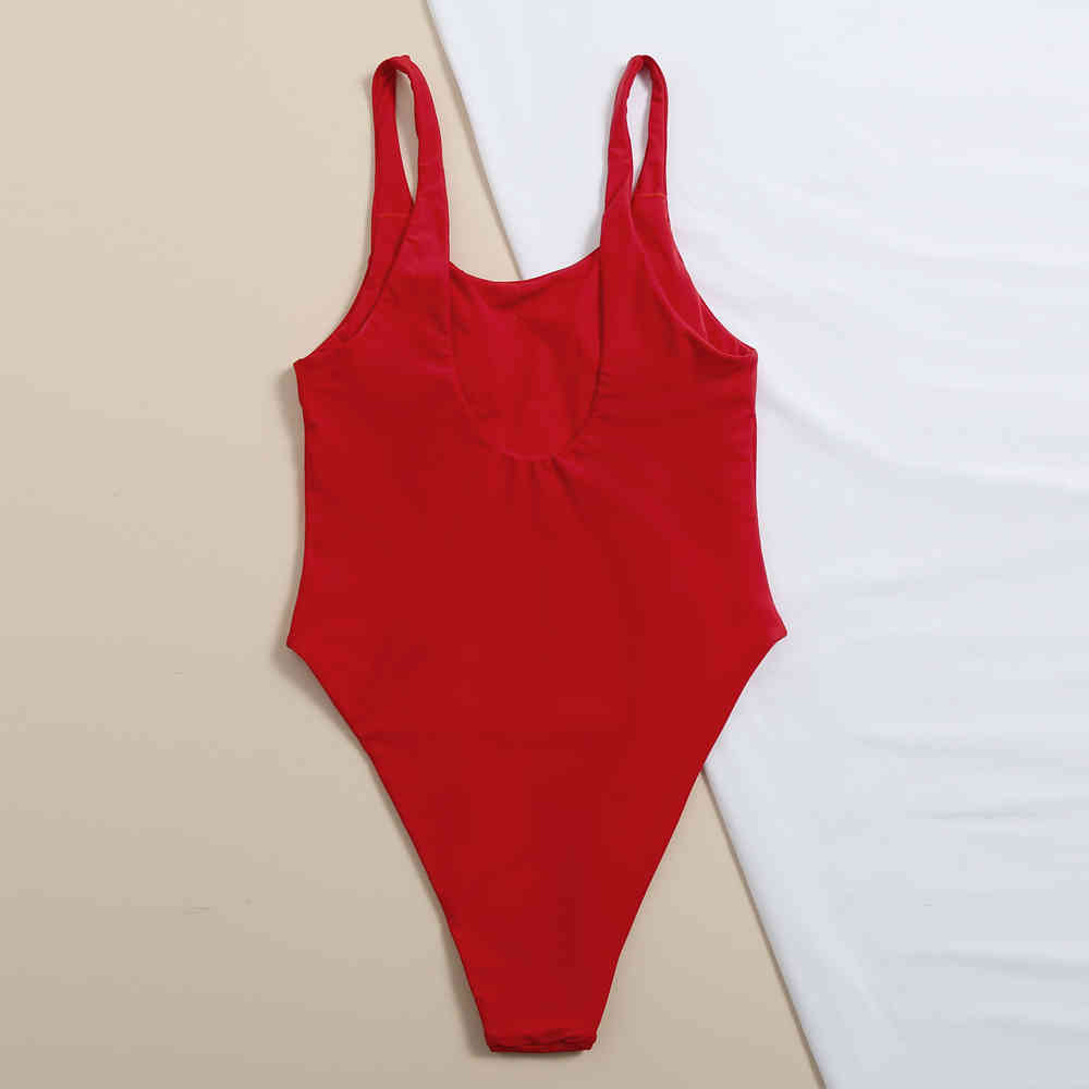 Swimsuit Women Swimwear Push Up Swim Suit Red Bodysuit Bathing Sexy Vintage Monokini Beachwear Bathers 210520