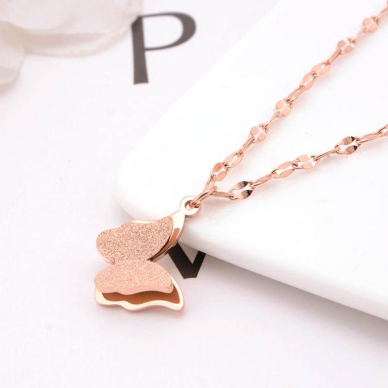 Chains Fashion Butterfly Rose Gold Girls Necklace Stainless Steel Titanium Necklaces For Women
Chains Fashion Butterfly Rose Gold Girls Necklace Stainless Steel Titanium Necklaces For Women