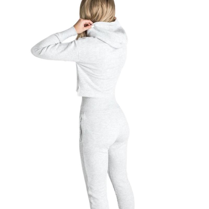 Chandals Mujer Ladies Solid Slim Long-Sleeved Sweater With Short Blouse And Hooded Two-Piece Suit Dresy Damskie Jogging Femme Women's Tracks