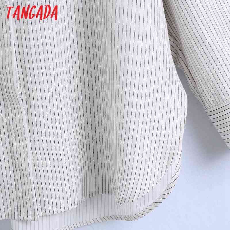 Spring Women Oversized Striped Print Blouse Long Sleeve Chic Female Lady Shirt Blusas Femininas 6Z57 210416