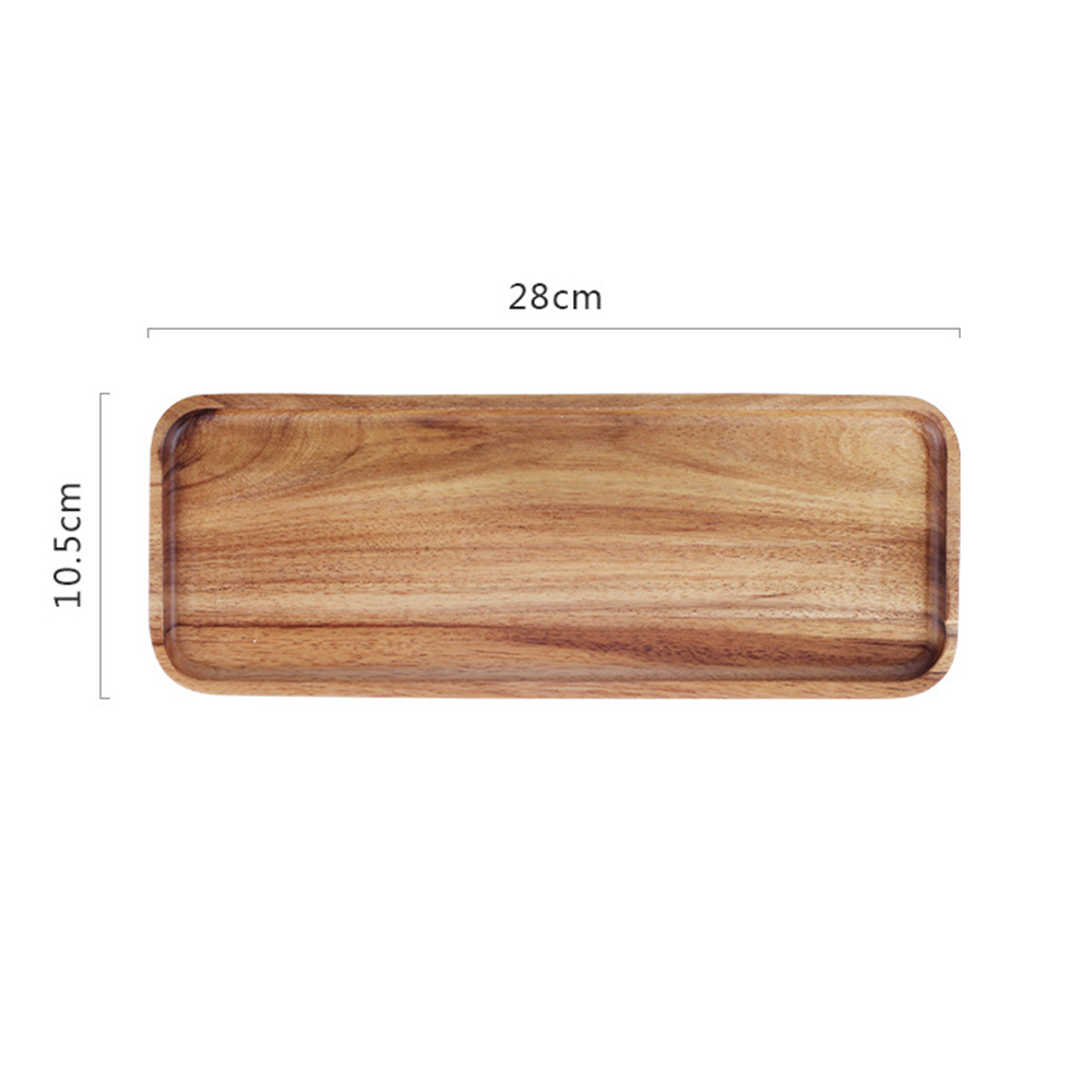 Wooden Serving Tray Rectangle Wooden Tea Tray Dessert Snacks Coffee Food Storage Dish For Hotel Home Kitchen Dresser