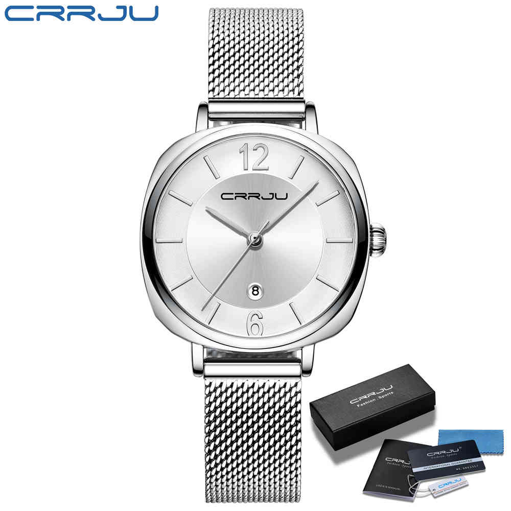 Women watches CRRJU lady Elegant Fashion Waterproof Watches Japan Movement Silver Slim Calendar Mesh Strap Wristwatch for women 210517, Rose black
Women watches CRRJU lady Elegant Fashion Waterproof Watches Japan Movement Silver Slim Calendar Mesh Strap Wristwatch for women 210517, Rose black