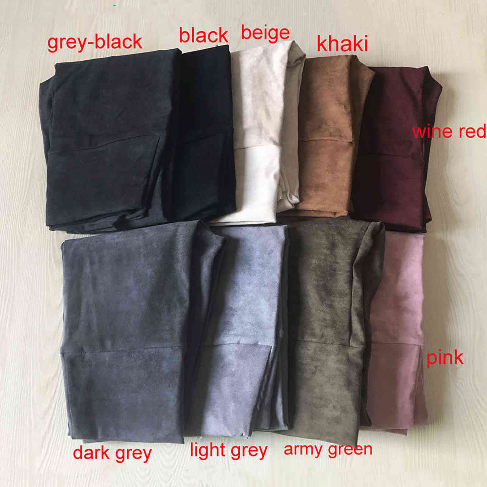 spring autumn suede leather women pants high waist large elastic slim retro for 211115