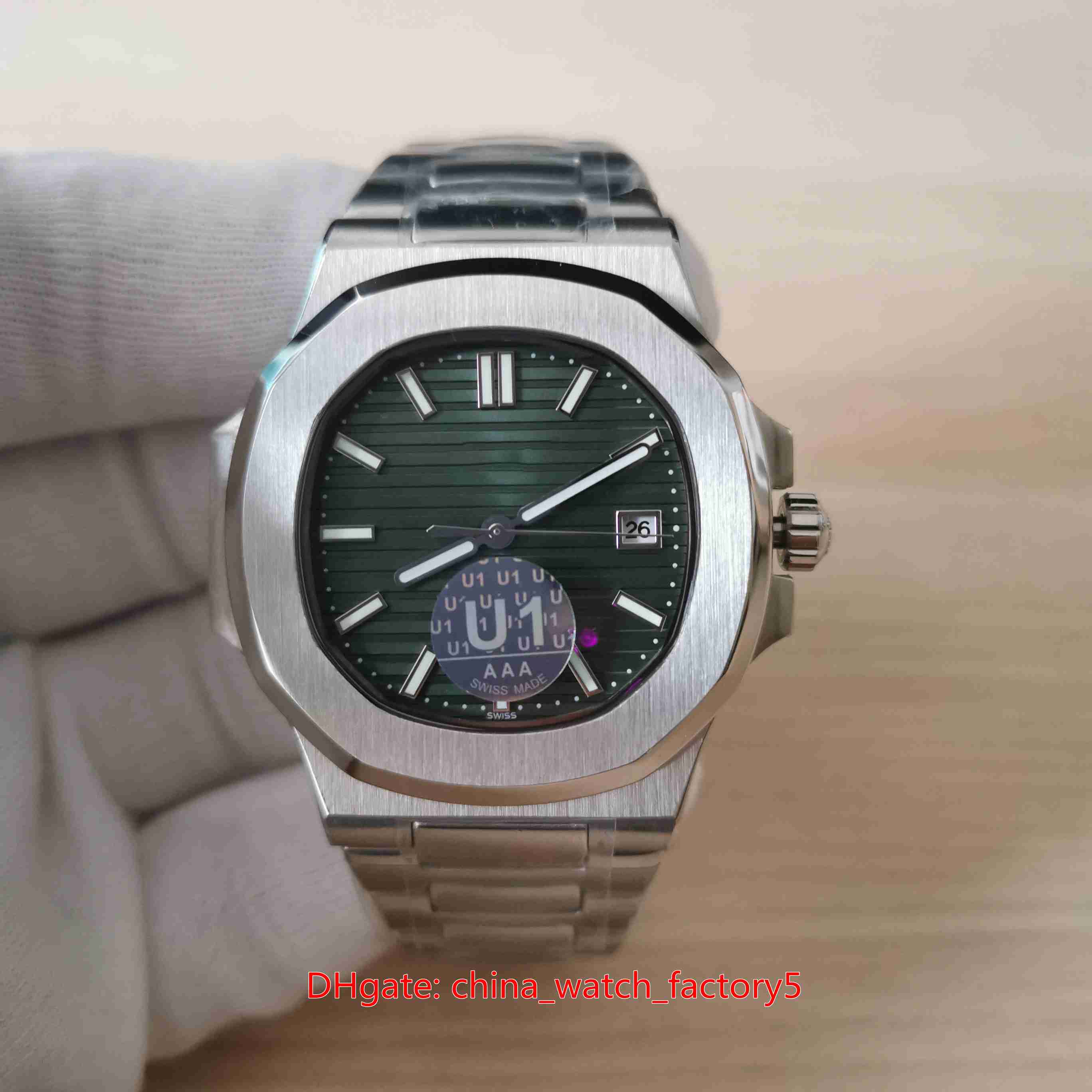 U1 Factory Top Quality Watches 40mm Nautilus 5711 1A-014 Green Dial Sapphire Asia 2813 Movement Transparent Mechanical Automatic Mens Watch Men's Wristwatches, No box papers
U1 Factory Top Quality Watches 40mm Nautilus 5711 1A-014 Green Dial Sapphire Asia 2813 Movement Transparent Mechanical Automatic Mens Watch Men's Wristwatches, No box papers