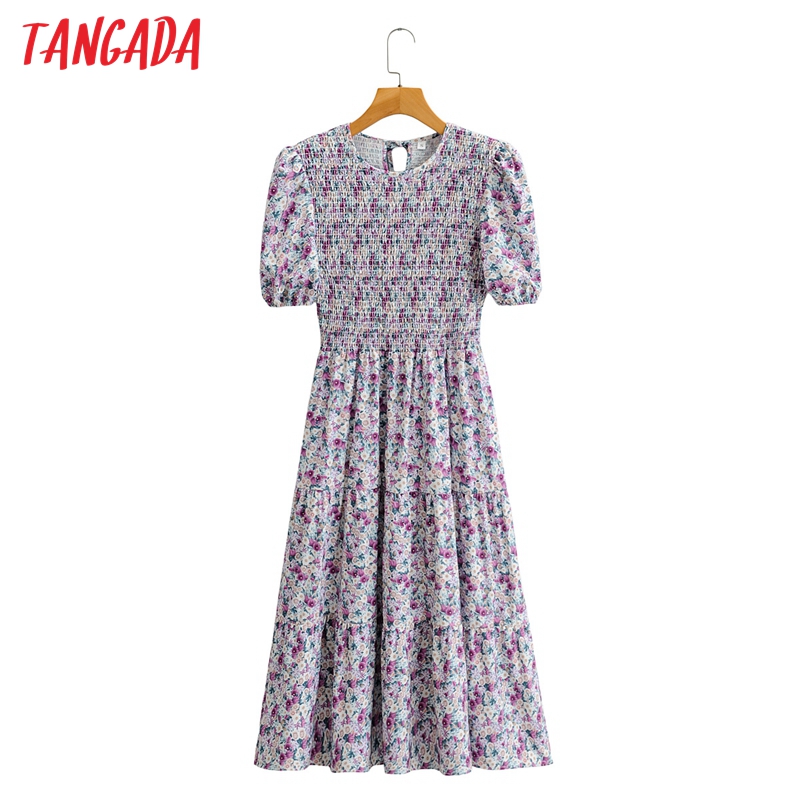 Tangada Women Pleated Flowers Print Long Dress O Neck Short Sleeve 2021 Summer Ladies Dress Vestidos SY211, Purple
Tangada Women Pleated Flowers Print Long Dress O Neck Short Sleeve 2021 Summer Ladies Dress Vestidos SY211, Purple