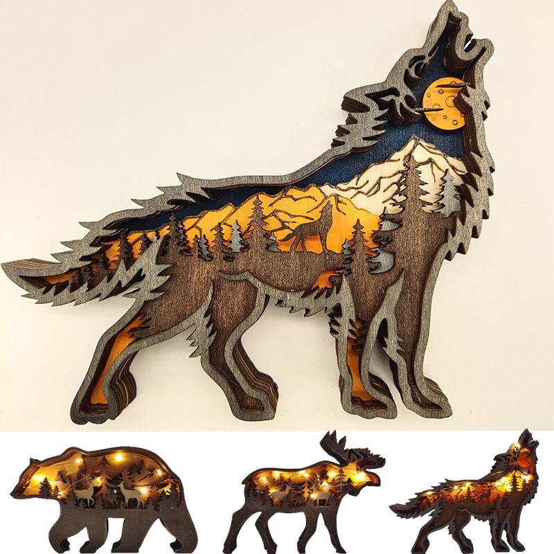 Decorative Objects & Figurines Wooden Animal Wolf Statue Creativity Totem Office Home Decorate Crafts Christmas Gift North Forest Elk Brown
Decorative Objects & Figurines Wooden Animal Wolf Statue Creativity Totem Office Home Decorate Crafts Christmas Gift North Forest Elk Brown