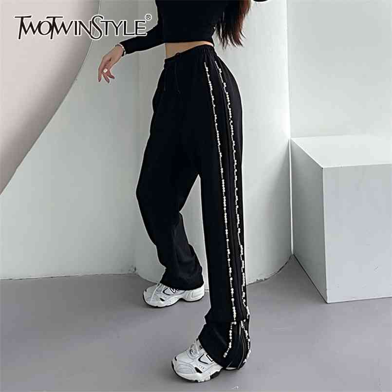 Black Patchwork Trousers For Women High Waist Drawstring Casual Wide Leg Pants Female Streetwear Fashion Style 210521, As picture
Black Patchwork Trousers For Women High Waist Drawstring Casual Wide Leg Pants Female Streetwear Fashion Style 210521, As picture