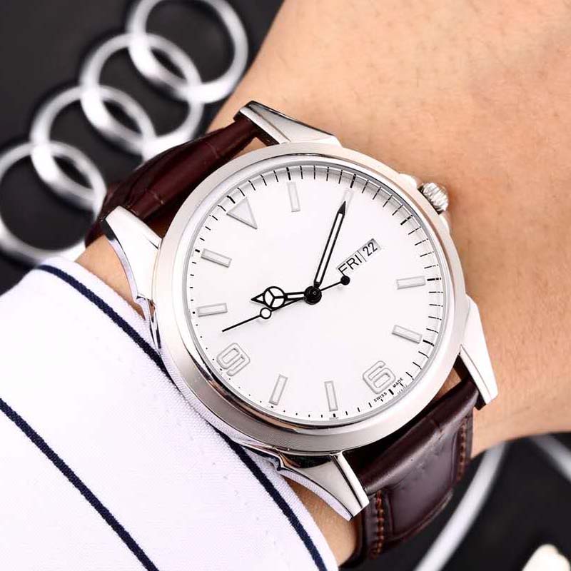 Fashion Mens Watches HD Sapphire Mirror Automatic Mechanical Watch Cowhide or 316 Stainless Steel Strap 8215 Movement Perfect Quality Designer 40mm Montre de luxe, Colour 1
Fashion Mens Watches HD Sapphire Mirror Automatic Mechanical Watch Cowhide or 316 Stainless Steel Strap 8215 Movement Perfect Quality Designer 40mm Montre de luxe, Colour 1