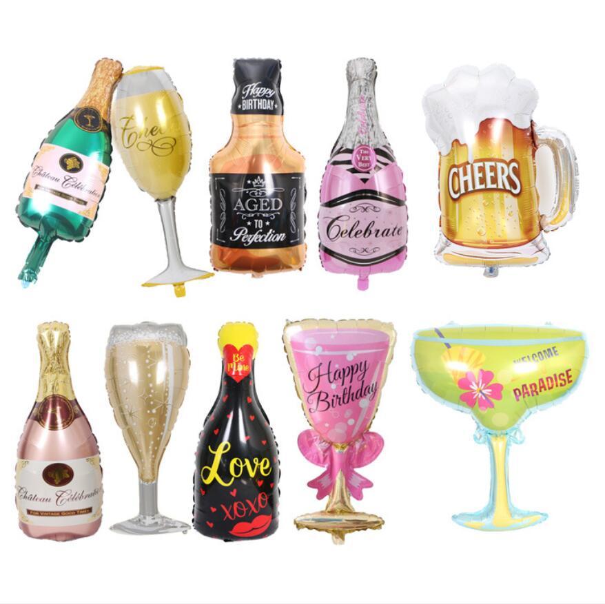 

Big Helium Balloon Champagne Goblet Whisky Beer Balloon Wedding Birthday Festival Party Decorations Adult Kids Ballons Event Party Supplies SD42