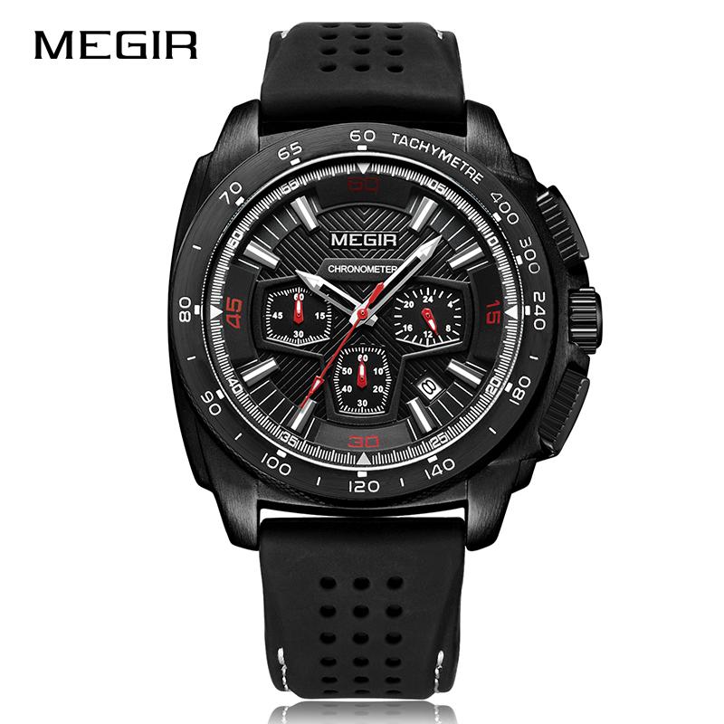 Wristwatches MEGIR Watch Male Top- Chronograph Men's Sports Watches Fashion Army Military Quartz Clock Reloj Hombre, Silver
Wristwatches MEGIR Watch Male Top- Chronograph Men's Sports Watches Fashion Army Military Quartz Clock Reloj Hombre, Silver