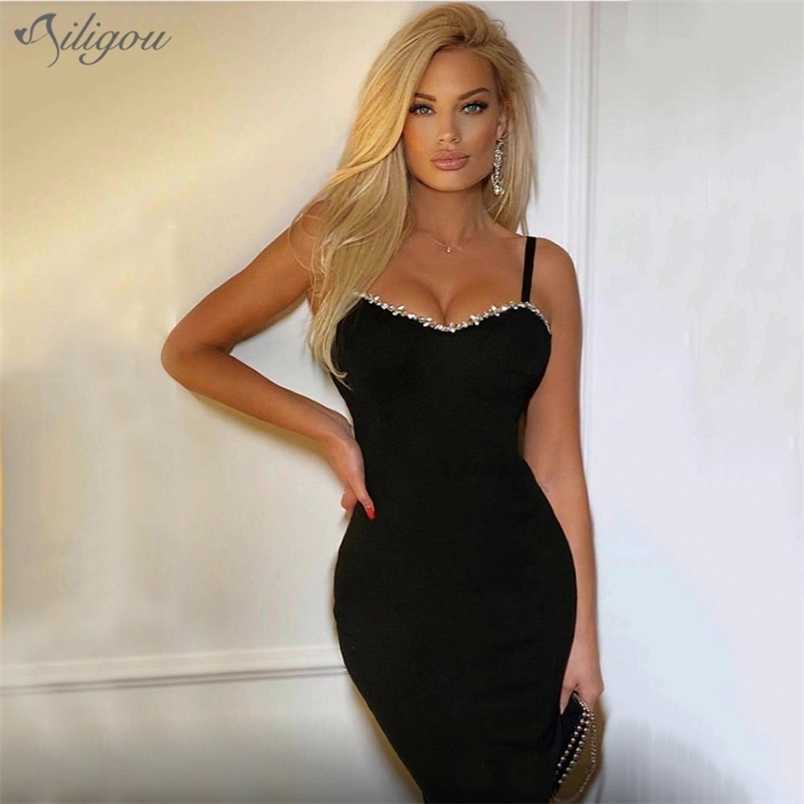 Summer Women Black Fashion Bandage Dress Sexy Spaghetti Strap Sheath Diamond Club Evening Party Lady Bodycon 210525
Summer Women Black Fashion Bandage Dress Sexy Spaghetti Strap Sheath Diamond Club Evening Party Lady Bodycon 210525