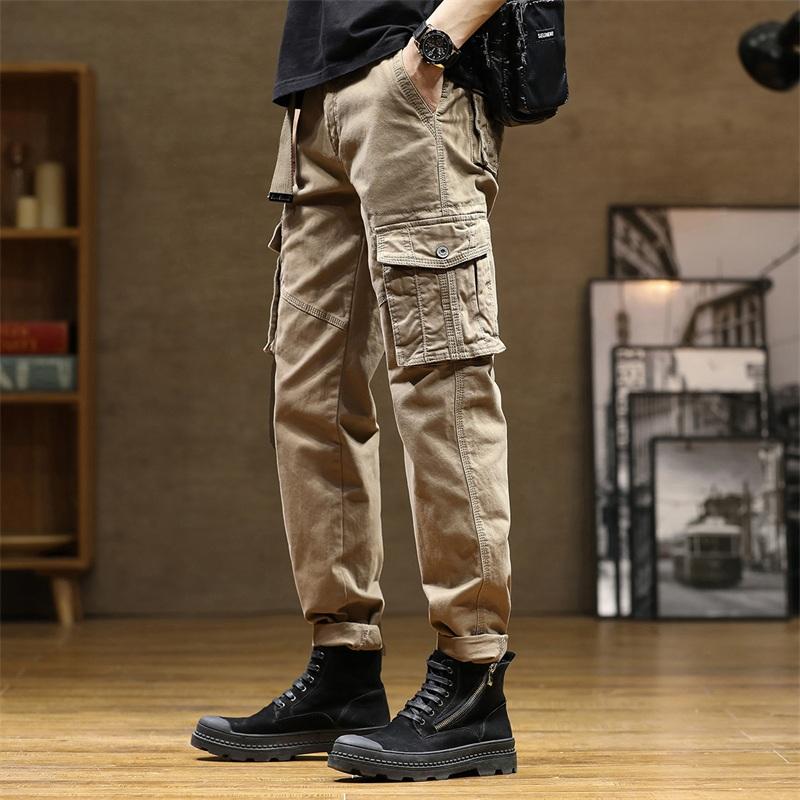 

Men's Pants Spring Men Casual Cargo 2022 Harajuku Joggers Khaki Overalls Male Military Army Tactical Trousers With Belts, Black