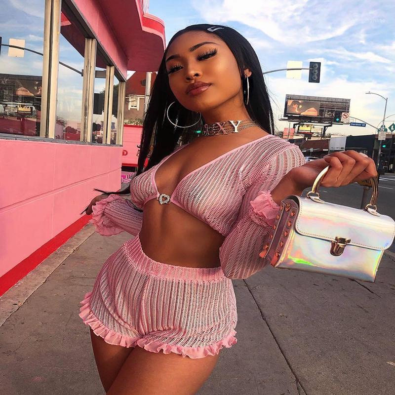 Women' Tracksuits 2021 Summer Style European And American High Elasticity Solid Color Chiffon Stitching Two-Piece Suit, As pic
Women' Tracksuits 2021 Summer Style European And American High Elasticity Solid Color Chiffon Stitching Two-Piece Suit, As pic