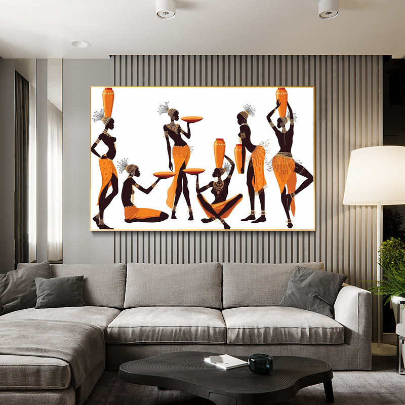 African Abstract Art Black Woman Oil Painting on Canvas Cuadros Posters and Prints Scandinavian Wall Art Picture Home Decor