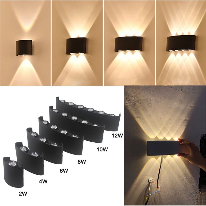 Outdoor Indoor IP65 Waterproof Wall Lamp 2W 4W 6W 8W 10W Led Aluminum UP Down Lights For Home Stairs Bedroom Headboard Garden Porch Lighting
