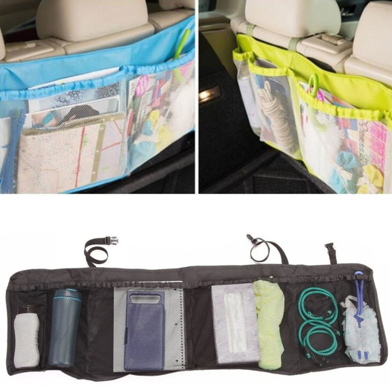 Backseat Storage Bag Portable Multi-use Adjustable Automobile Back Car Trunk Organizer High Capacity Oxford 1Pcs