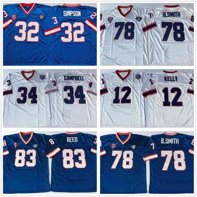 GoodNCAA Vintage Football wear stitched Jersey 32 SIMPSON 78 b.smith campbell 12 kelly 83 reed 34 thomas