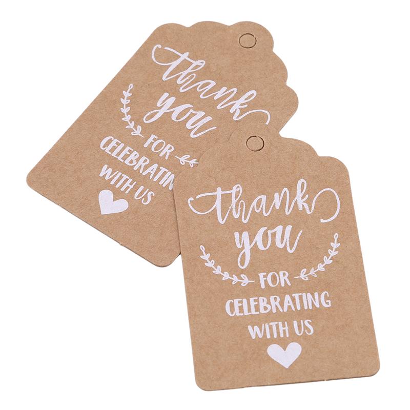 50Pcs/pack Vintage Kraft Paper Gift Cards Wedding Party Card Love Thank You Invitation Tag Decoration Crafts Greeting