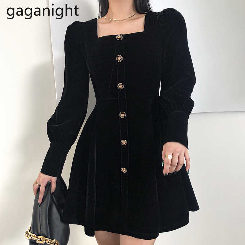 Vintage Women Mini Short Dress Solid Fashion Long Sleeve A Line Spring Autumn Robe Chic Slim Bodycon Vestidos 210601