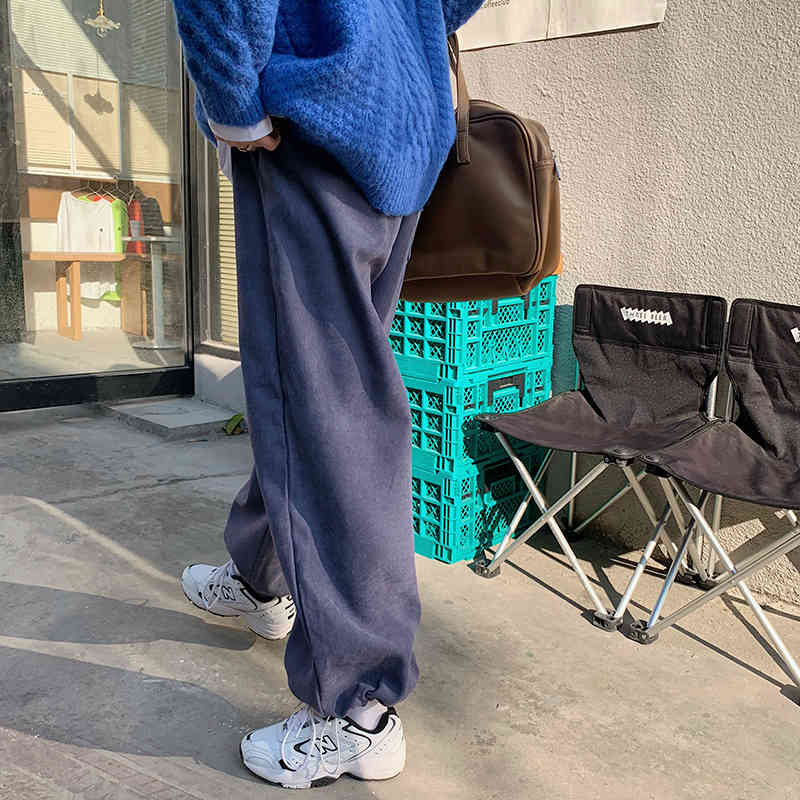 OL Elegant High Waist Solid Straight Pants Women Spring Autumn Casual Sportswear Loose Trousers Female 210421