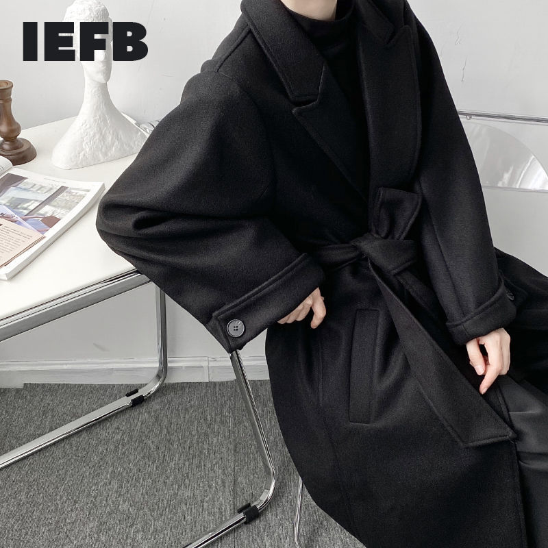 IEFB Autumn and winter men's Korean fashion woolen coat belt loose oversized doubel breasted thick clothes male causal 9Y4650 210524, Black
IEFB Autumn and winter men's Korean fashion woolen coat belt loose oversized doubel breasted thick clothes male causal 9Y4650 210524, Black