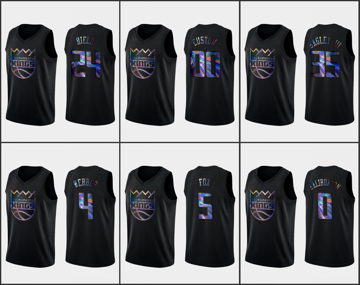 SacramentoKingsMen De'Aaron Fox Buddy Hield Marvin Bagley III Chris Webber Tyrese Haliburton Custom Black Iridescent Holographic Limited Edition Jersey
SacramentoKingsMen De'Aaron Fox Buddy Hield Marvin Bagley III Chris Webber Tyrese Haliburton Custom Black Iridescent Holographic Limited Edition Jersey