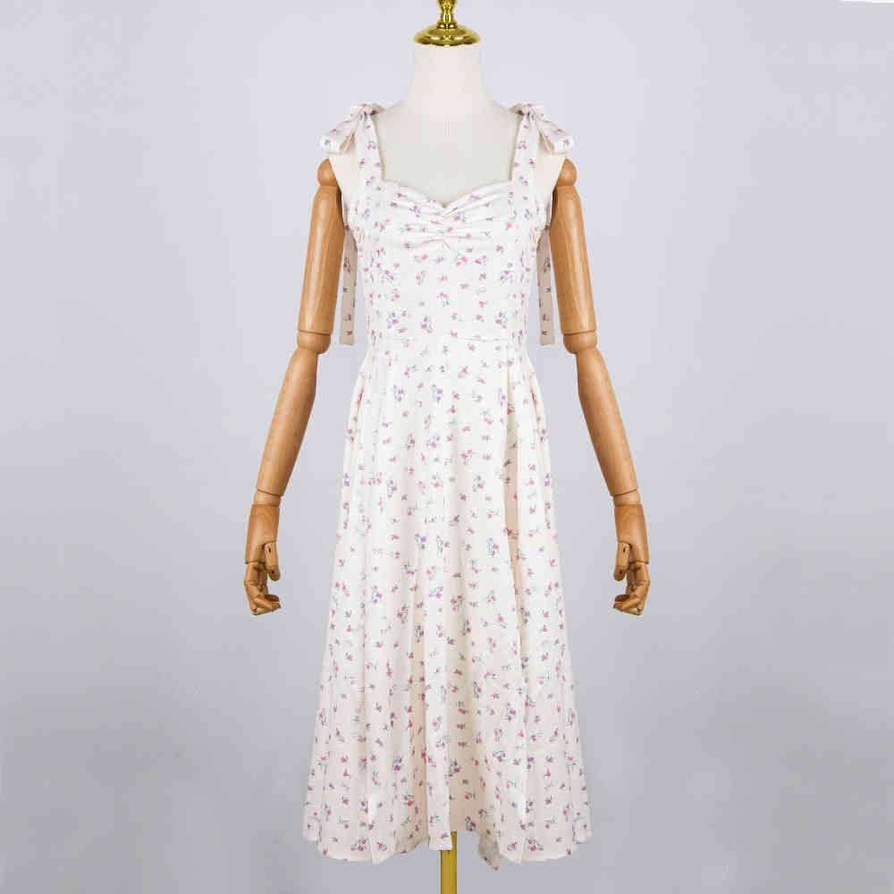 DEIVE TEGER new arrival lemon floral print &blush pink midi sundress women holiday beach dress women summer dress 8290 210331Z