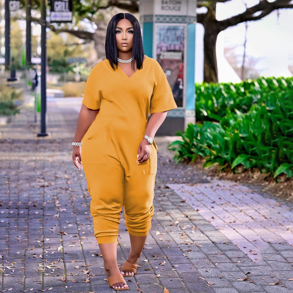 2021 Plus Size S-5xl Jumpsuit Women Overalls One Piece Outfits V Neck Short Sleeves Summer Casual Streetwear Dropshipping, Black;white
2021 Plus Size S-5xl Jumpsuit Women Overalls One Piece Outfits V Neck Short Sleeves Summer Casual Streetwear Dropshipping, Black;white
