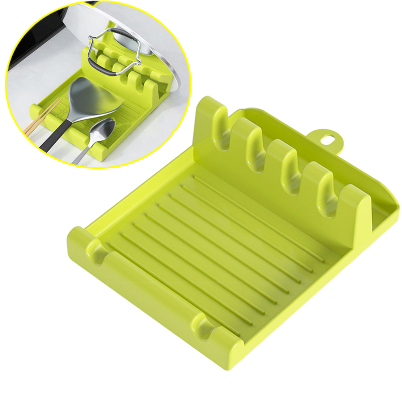 Kitchen Spatula Rack Spoon Holders Fork Shelf Organizer Plastic Spoon Rest Chopsticks Holder Non-slip Spoons Pad Kitchen Tool